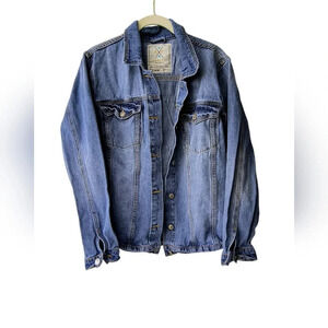 Angel Kiss Women's Embroidered Embellished Art Deco Denim Jean Jacket, XL